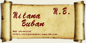 Milana Buban vizit kartica